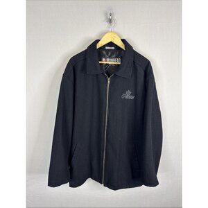 Ironhead Molson Canadian Wool Zip‎ Jacket Mens L Made In Canada Black Beer
